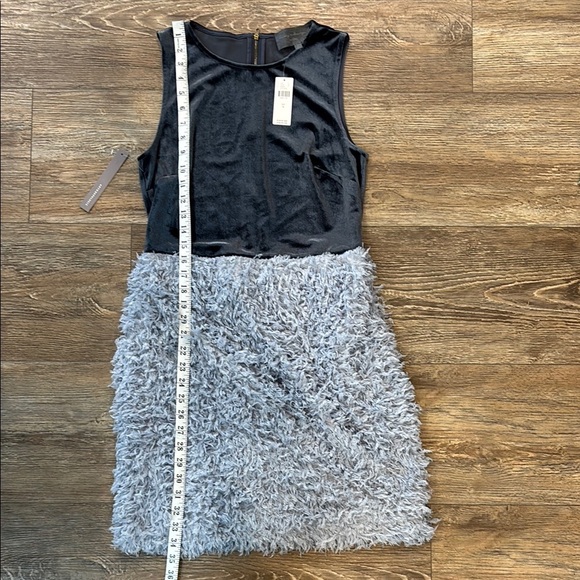 Anthropologie Blue Velvet Feathered Mini Dress Size Small Sunday in Brooklyn NWT - Picture 12 of 15